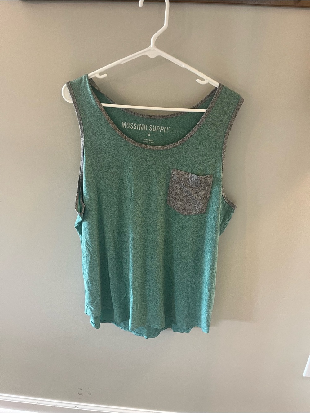 Mossimo Supply Co. Teal Tank with Gray Pocket Trim